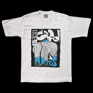 90s vintage corporate pig cartoon comic graduation t-shirt single stitch.